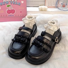 女童皮鞋2025春秋季新款学院风时尚百搭黑色演出鞋小女孩公主单鞋