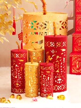 新年装饰炮竹摆件礼炮炮仗2025坐炮春节布置拍照道具金色爆竹鞭炮