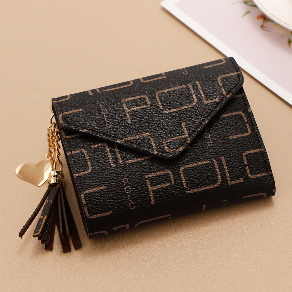 Nueva billetera para mujer, versión coreana, billetera de tres pliegues para niñas, bolso corto para tarjetas POLC, bolso para tarjetas transfronterizo pequeño y simple al por mayor