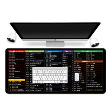 日文版黑底办公软件快捷键鼠标垫键盘垫适合上班族桌垫工厂批发