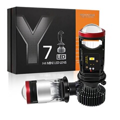新品yd6 Y7DY8車用LEDヘッドライトH4レンズ付超明るいポリライト遠近光灯前照灯魚眼灯