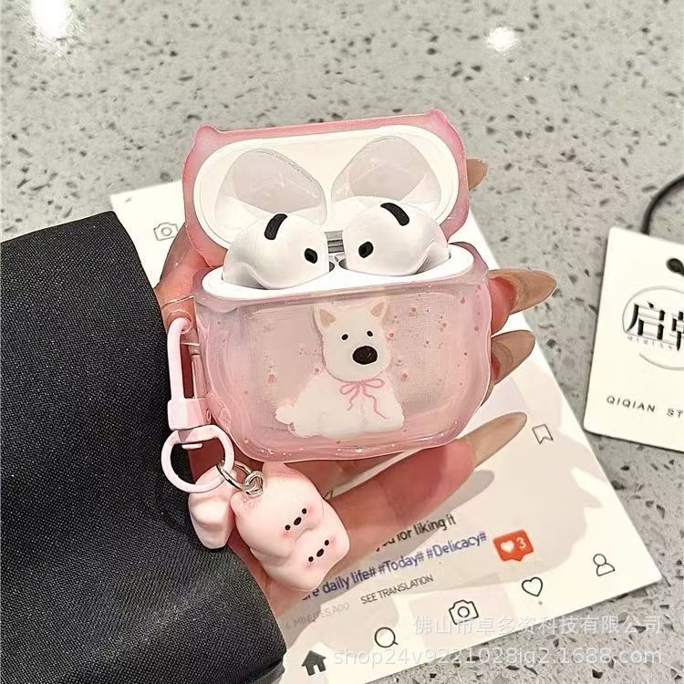 Pink Splash Moxie Highland Puppy Airpods Pro4 Cover auriculares Pro3 Bluetooth auriculares