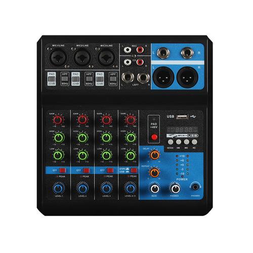 Mixer 5-way computer recording driver-free sound card live broadcast home stage Bluetooth USB DJmixer mixer