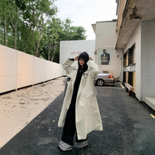 现货实拍2025秋装新款韩版简约宽松长款风衣女外套女