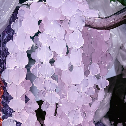 Wholesale 8mm-12mm crystal four-leaf clover beads loose beads clover glass beads diy jewelry bracelet accessories