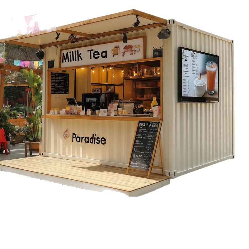 Contenedor de café tienda de té de leche tienda en línea tienda móvil tienda de calle comercial creativa tienda de té de leche contenedor de té