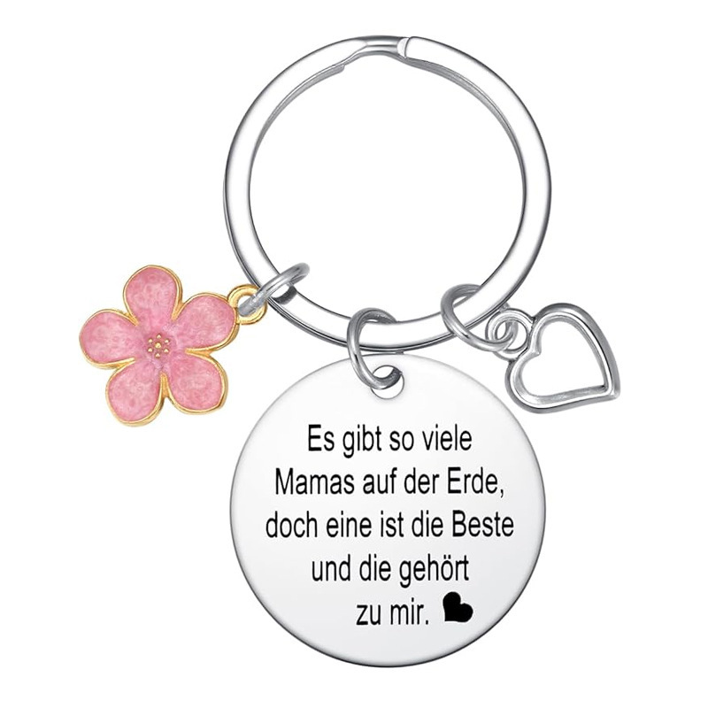 Cross-border Hot German Stainless Steel Lettering Keychain Mother's Day Gift Creative Birthday Gift for Mom Cross-border Hot German Stainless Steel Lettering Keychain Mother's Day Gift Creative Birthday Gift for Mom