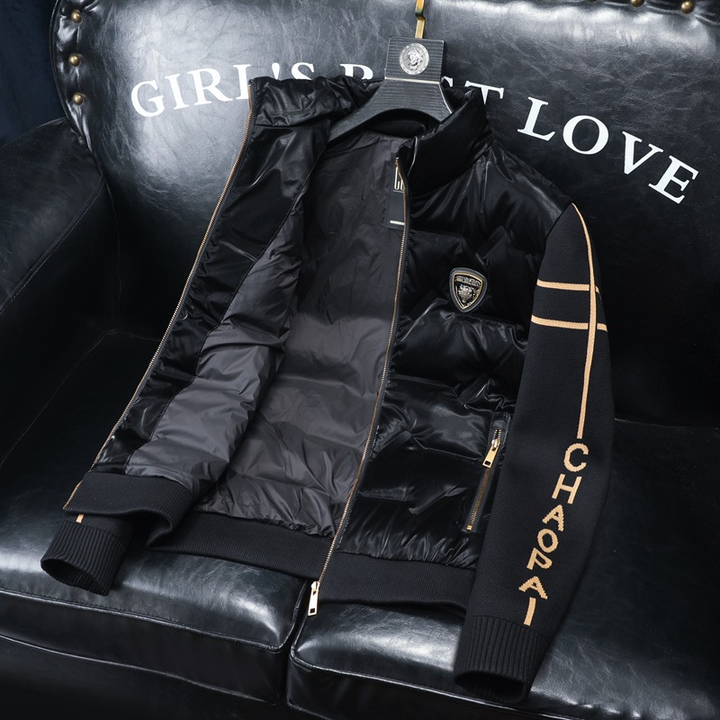 Short winter trend glossy knitted warm down jacket
