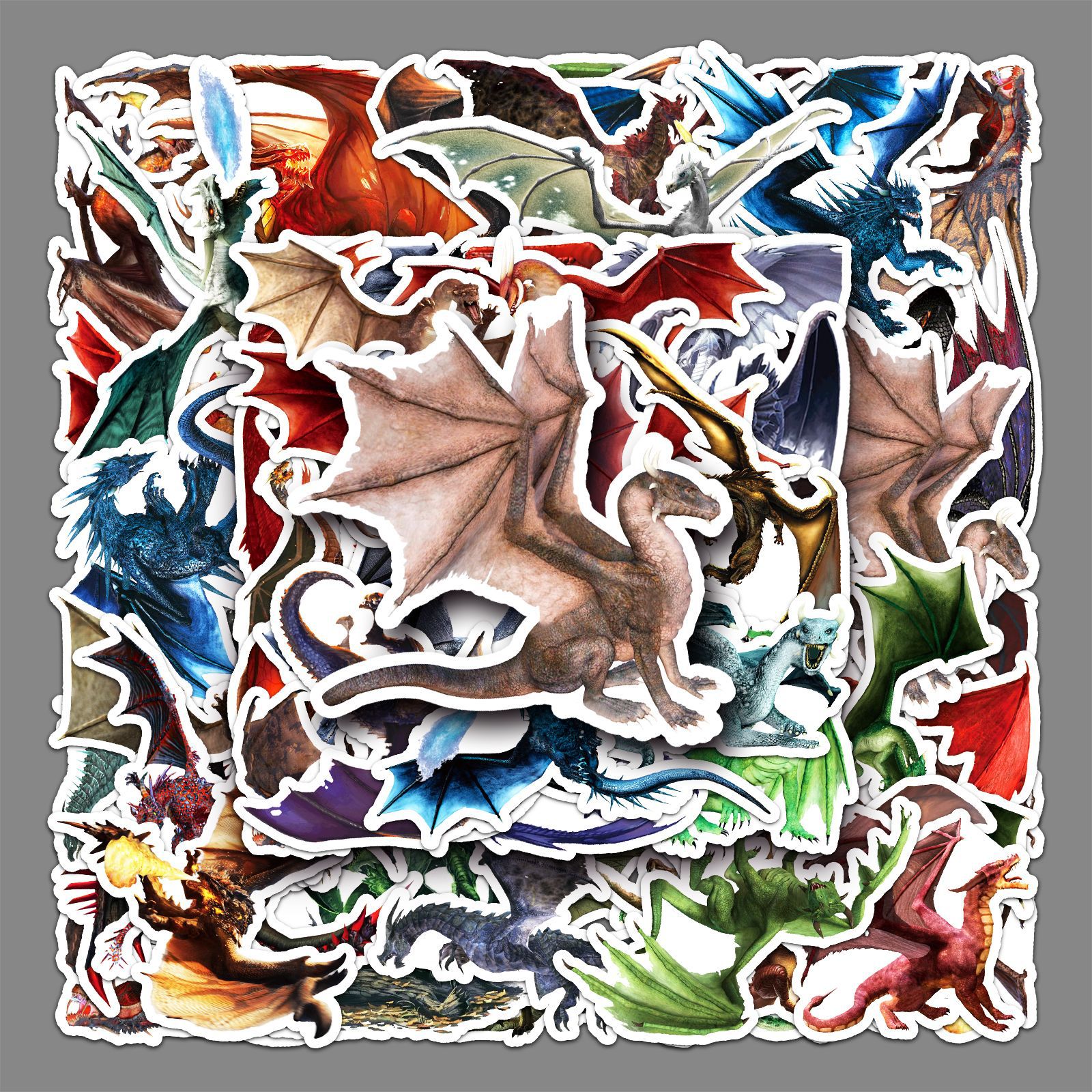 50 Evil Dragon Animal Creative Stickers Skateboard Luggage Stickers Laptop Car Motorcycle Decoration