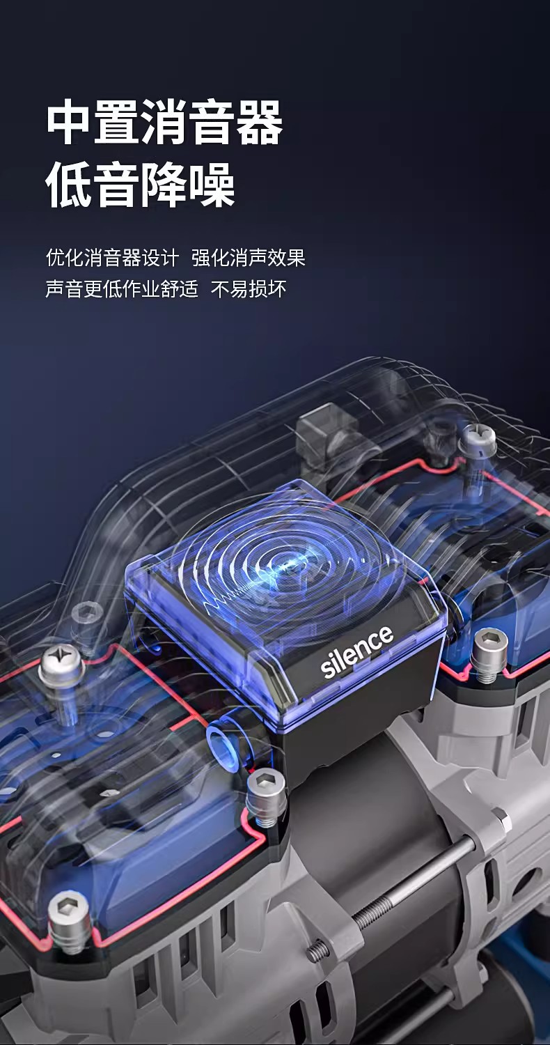 Dongcheng Q1E-Ff-1200 Silent Air Pump, Oil-Free, Brushless, Small and Large Industrial-Grade Dongcheng Air Compressor