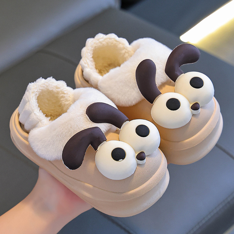 Zapatillas de algodón para niños de invierno Calidez para niños y niñas más piel de terciopelo para el hogar Zapatos de algodón para el hogar desmontables para niños pequeños y medianos