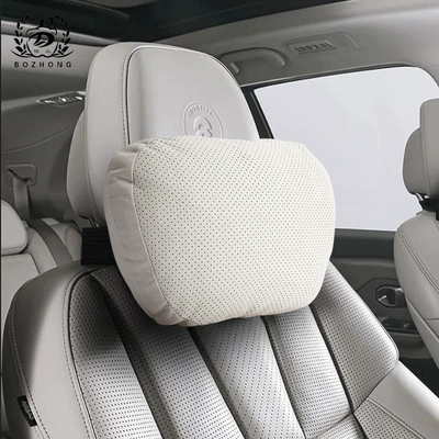 Energy Vehicle Headrest Suede: Headrest - upgraded-punched-suede-warm-rice-single-pack