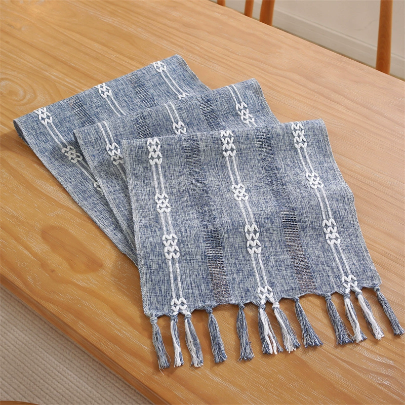 Cross -border Amazon Simple handmade hand -woven hollow Su Table flag household American rural Christmas table cloth desktop