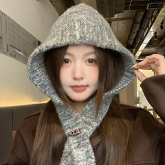 韩版巴拉克拉法帽子女秋冬季新款针织帽围脖一体防寒护耳保暖百搭