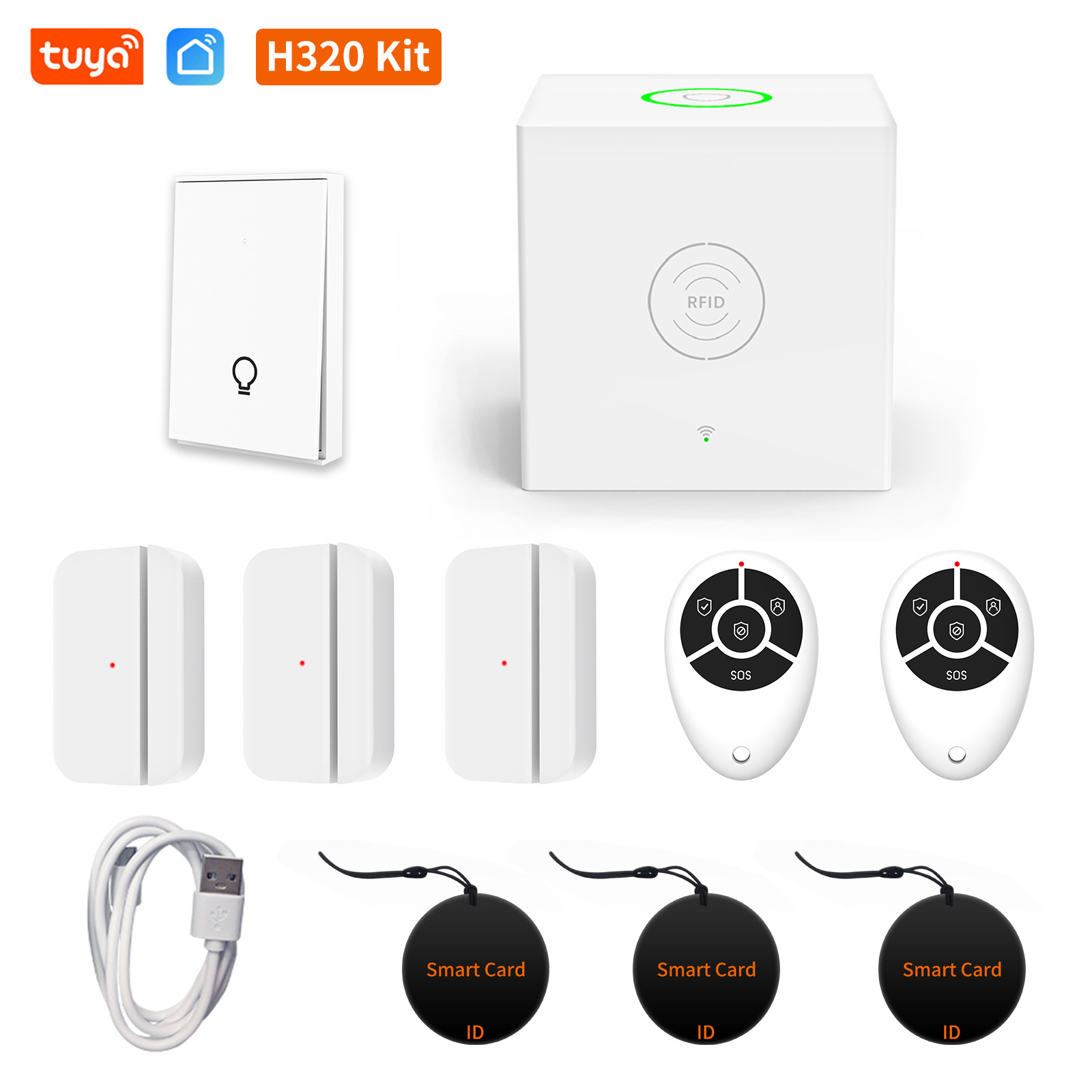 涂鸦智能无线无屏报警主机433防盗报警系统支持连接警号