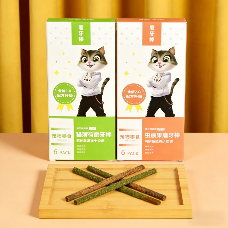 Juguetes para gatos de madera, palillos de dientes, bocadillos para gatos, peppermint, peppermint, juguetes para gatos, auto-hijo