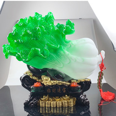 Factory Direct Sale Large Size Wealth-Bringing Jade Cabbage Ornament Creative Wealth-Articulating Chinese Business Gift Wholesale