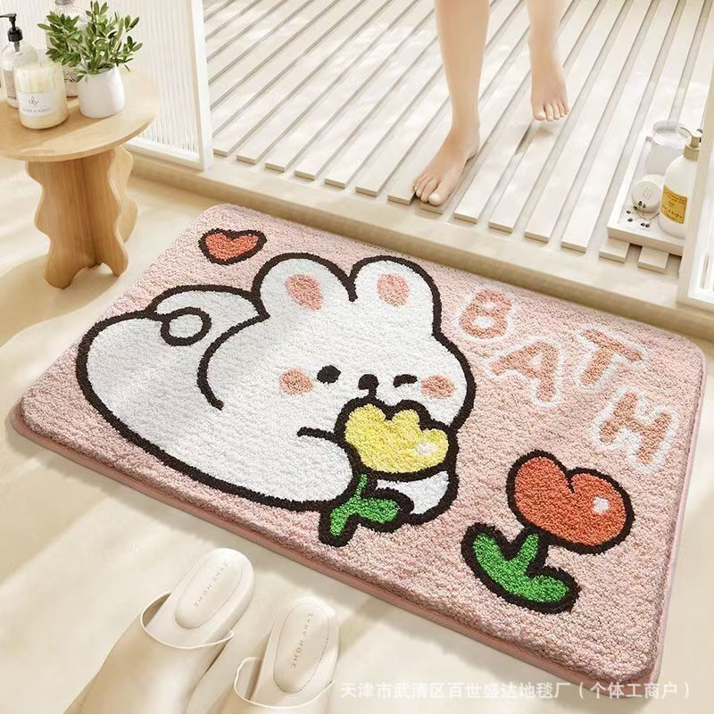 Bathroom Absorbent Floor Mats, Bathroom Door Mats, Cute Non-Slip Mats, Household Plush Imitation Cashmere Door Mats Bathroom Absorbent Floor Mats, Bathroom Door Mats, Cute Non-Slip Mats, Household Plush Imitation Cashmere Door Mats