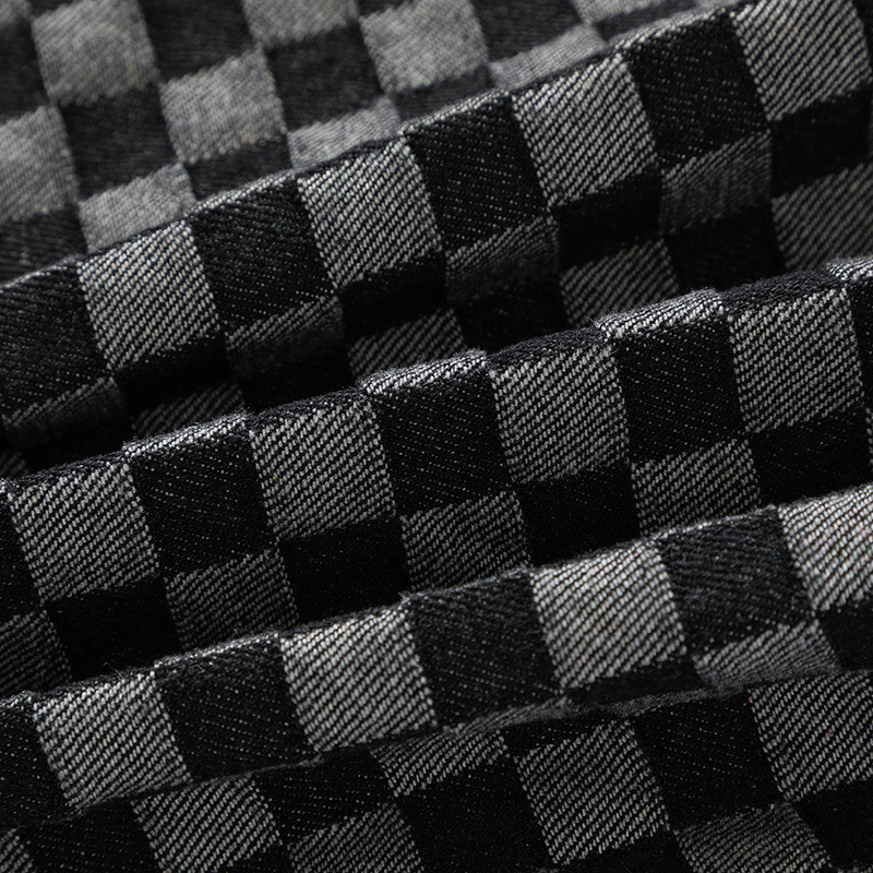 Men's Clothing spring and autumn denim plaid hooded jackets_voghion.com