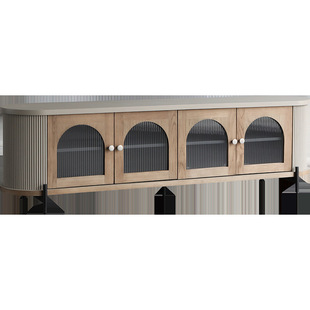 RH American Style Solid Wood Export Simple Drawer TV Cabinet French Style Old Glass 4 Doors Living Room Oak Storage Side