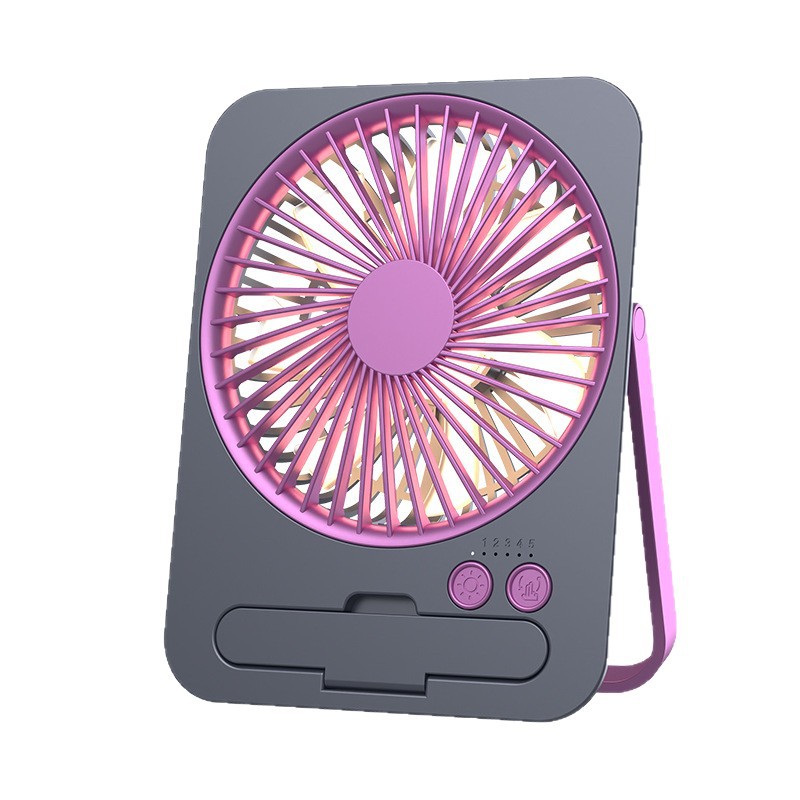 Cross-Border Desktop Fan with Digital Display, USB Charging, Strong Wind, and Light, Suitable for Student Dormitories