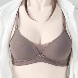Caixianer 3302 Thin Medium Cotton Three-breasted AB Cup Non-rimless Bra Comfortable Girls' Gone Underwear