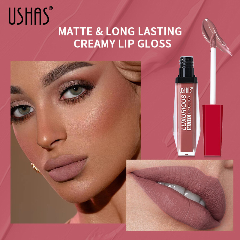 USHAS6 Farbe flüssiger Mund roter Lippenglanz für Frauen_voghion.com