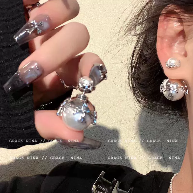Серебряная игла из жемчуга, циркония, модный универсальный дизайн серьг, образец серебра 925, высокий стиль качества, простой и элегантный дизайн