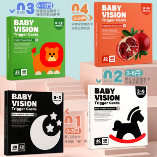 Baby Early Education Card Black and White Card Newborn Vision Stimulating Card 0-3 Month Baby Follow-up Color Flash Card Toy