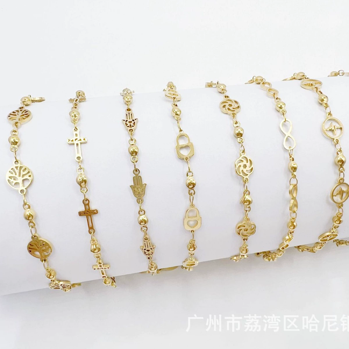 Европейский и американский ножной браслет из нержавеющей стали аксессуары для резки ножной браслет замок сердце крест Мудрость Дерево ножной браслет женский полый узор ножной браслет