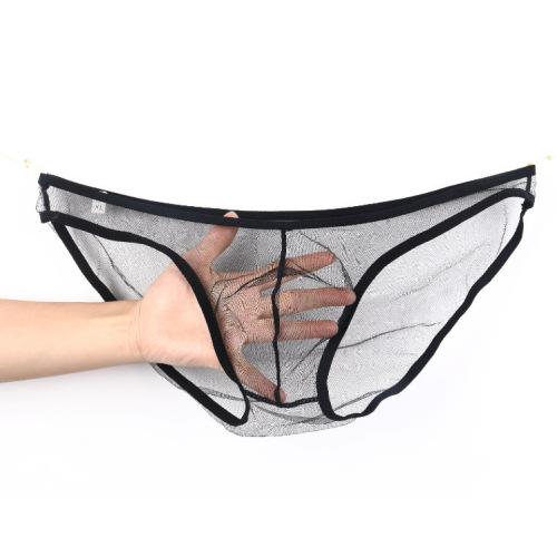 Comrade Men's Underwear, Export Trade Europe and America See-through Fine Mesh Net Bag Low Waist Triangle Pant Big Size C-034 