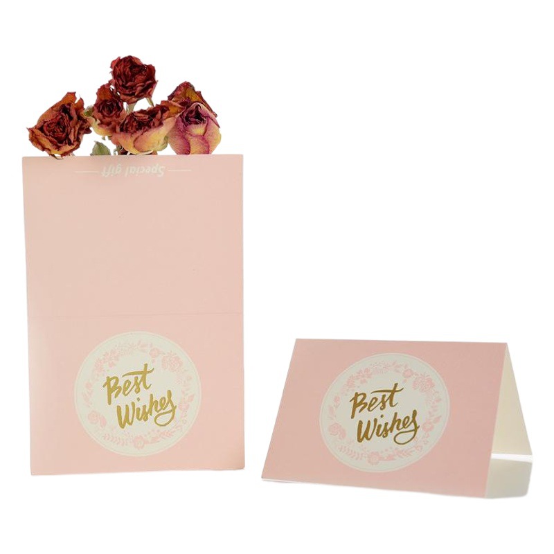 Tarjeta de felicitación de cumpleaños de negocios dorado simple tarjeta pequeña creativa Tarjeta de felicitación del día de San Valentín mensaje tarjeta de agradecimiento