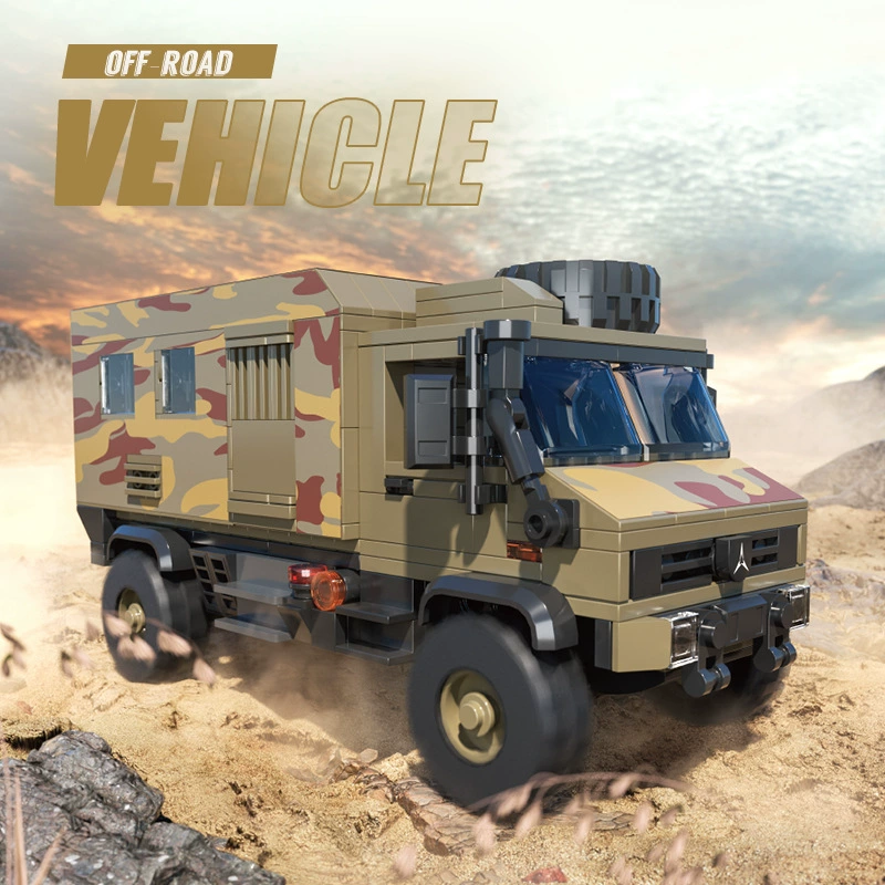 砖悦 Toy, constructor, RV, car model, small particles, DIY