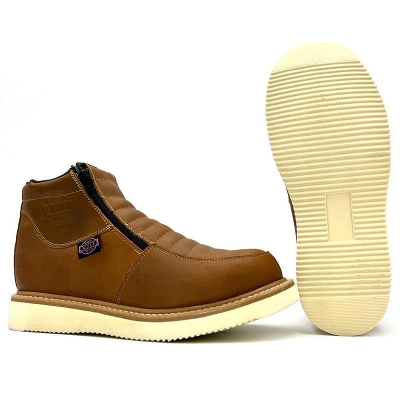 R528 Dropshipping Aliexpress Amazon Cross-Border New Double Zipper Work Boots Wedge Heel Goodyear