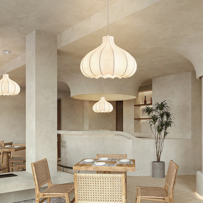 Lámpara de filamento de cebolla Lámpara de restaurante Lámpara de estilo retrógrado francés Lámpara de diseño de crema Lámpara de ingeniería de vivienda Lámpara