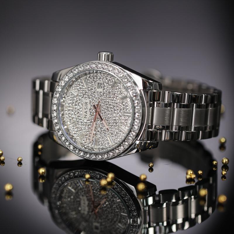Nasir Starry Sky Mechanical Watch Luxury Diamond-Encrusted Watch Live Streaming Supply Steel Band Men's Watch Real Gold Real Diamonds