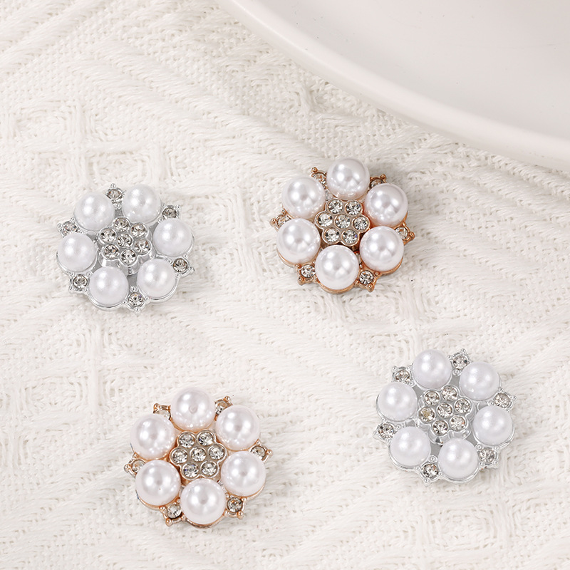 Plastic Pearl Flower DIY Accessories Bridal Hair Accessories Flower Plate Rhinestone Buckle Phone Decoration Shoe Flower DIY Plastic