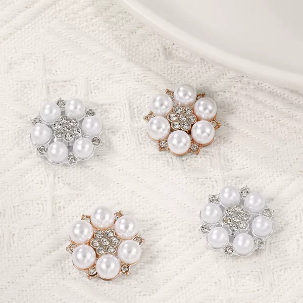 Plastic Pearl Flower DIY Accessories Bridal Hair Accessories Flower Plate Rhinestone Buckle Phone Decoration Shoe Flower DIY Plastic