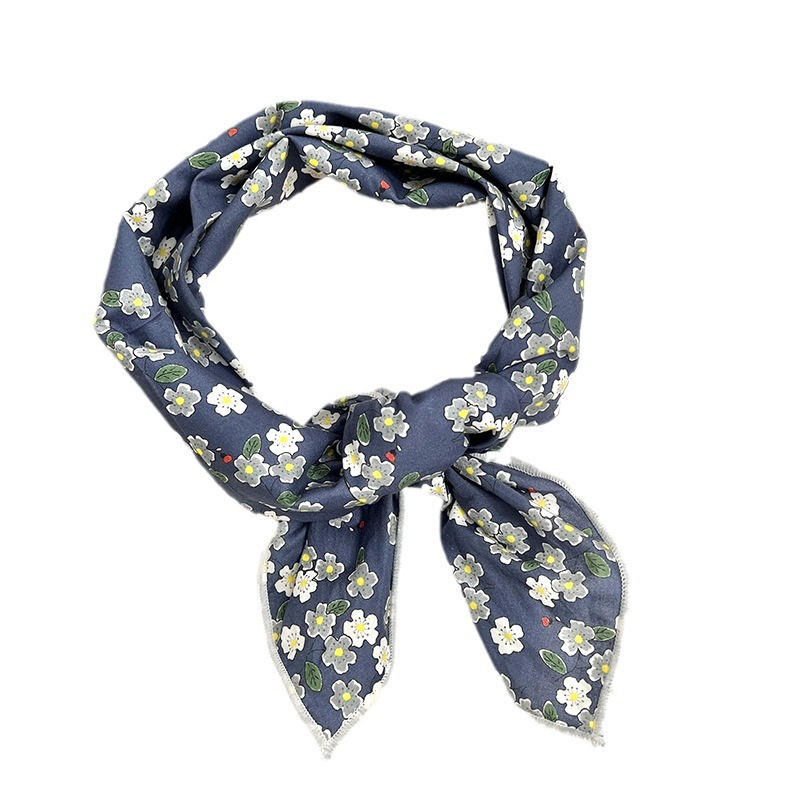 Verano y otoño japonés, flores de algodón, bufandas cuadradas, bufandas retrógradas para mujeres, bufandas de seda delgadas y frescas