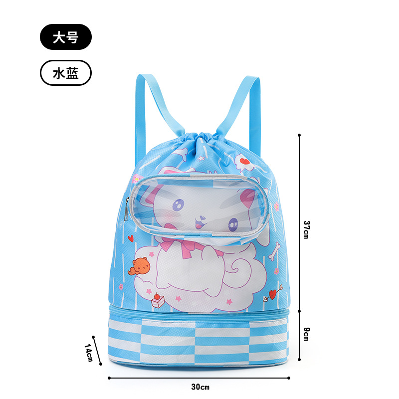 Mochila de baño de separación seca y húmeda para niños, mochila portátil para niños y niñas, mochila encantadora para viajar y jugar en la playa de agua