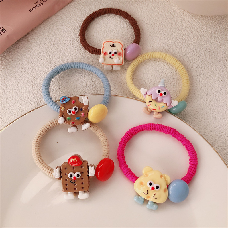 Nuevos lindos dibujos animados cuerdas de pelo de frijoles de azúcar adornamientos de cabello dulce chica cuerda de correa de correa de cabello de cabello de cola de caballo