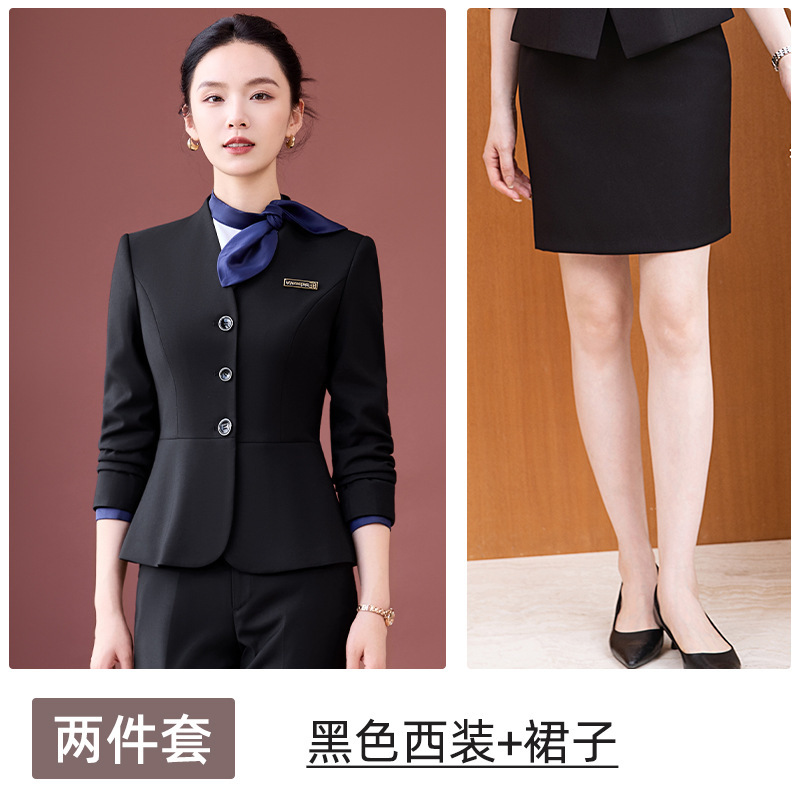 灰色西装套装女2025新款春秋高级感职业装正装酒店前台经理工作服|undefined