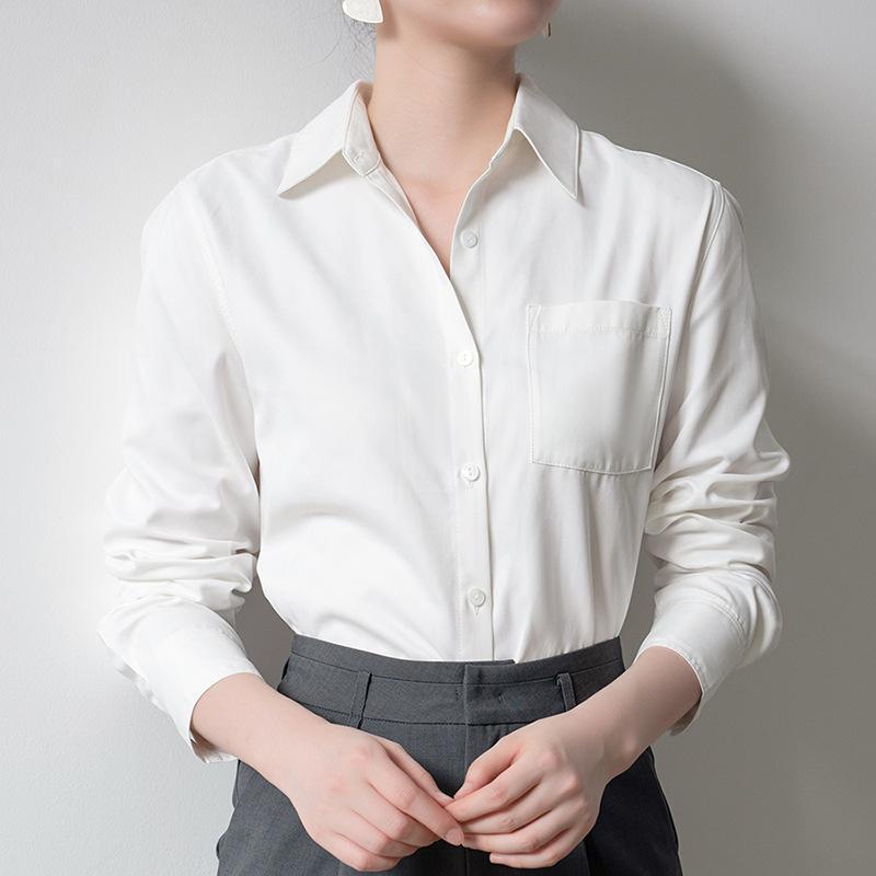 (2개) 소프트 벨벳 통근자 레이오버 샌딩 셔츠 여성용 봄과 가을 분위기 도파민 진한 베이지 셔츠 탑