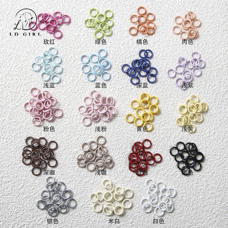 Hanging spray paint open ring DIY handmade material accessories pendant connection ring small ring C ring open ring jewelry accessories