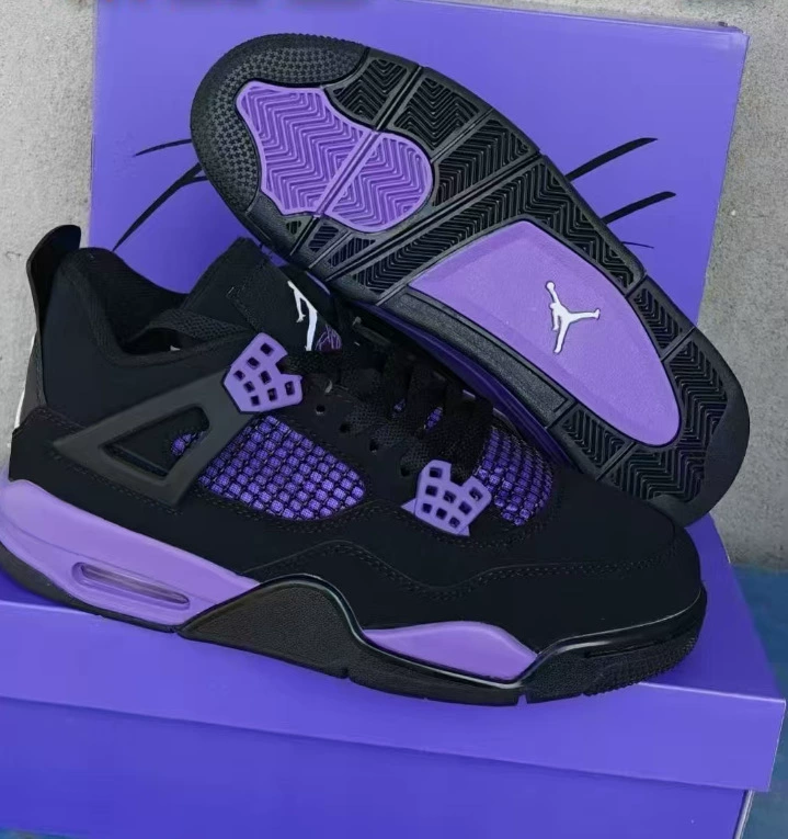 Баскетбольные кроссовки Putian AJ4 big Paris black cat electric mother yellow white cement white sail red white cat Oreocho 4 для мужчин и женщин