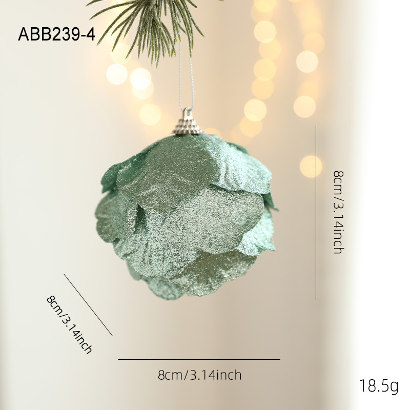 Nueva espuma verde bola de Navidad colgante de sexo opuesto polvo brillante polvo adhesivo árbol de Navidad colgante bola decoración colgante diseño