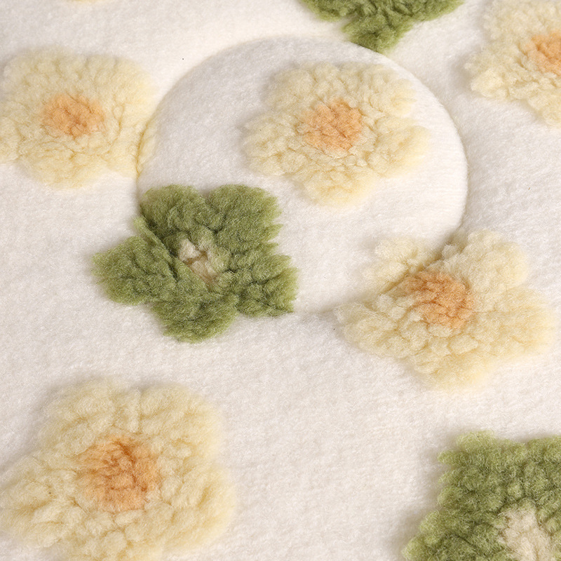 2025 New Floral Lamb Wool Wholesale Car Seat Cushion Cross-Border Cartoon Interior Accessories Winter Single Seat Cushion