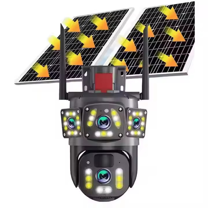 Cámara de vigilancia solar 360 grados sin callejones sin salida teléfono móvil hogar remoto exterior visión nocturna ultra clara cabeza de cámara exterior