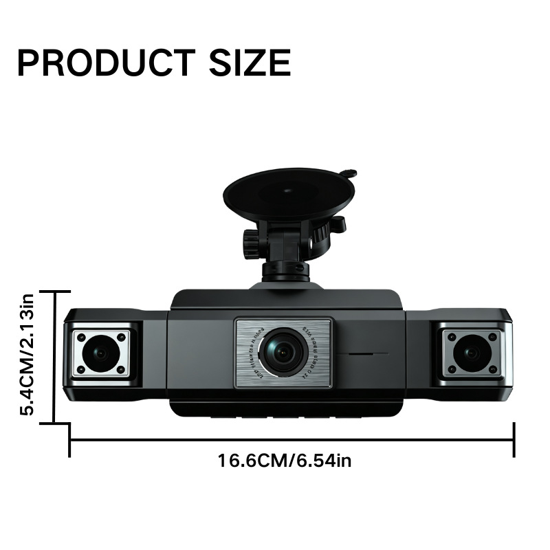 Cross-border four-lens dashcam with high-definition night vision, simultaneous four-record display, mobile phone connectivity, and in-car four-record recorder
