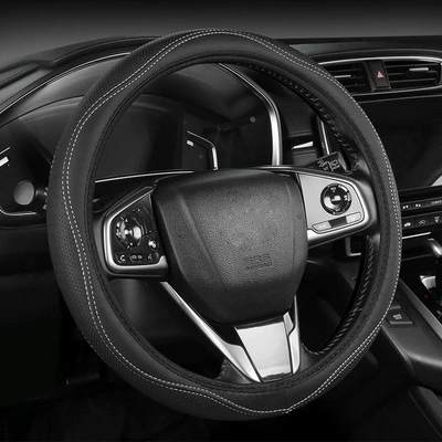 Cross-Border Steering Wheel Cover, Universal Steering Steering wheel cover - black-white-line-38cm